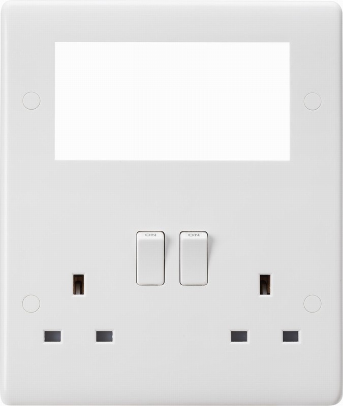 Socket Multimedia Plate 2Gang & 4Module CURVED EDGE
