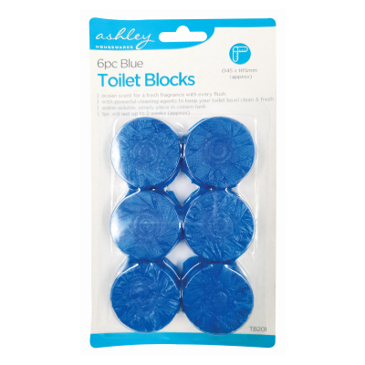 Toilet Cistern Block x6 Blue Ocean Scented