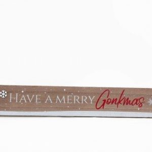 Chrismas Decoration Gnome Plaque Gongmas 80x10cm