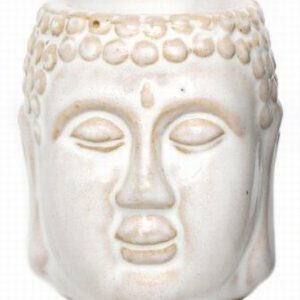 Oil Burner Buddha 8x7cm White