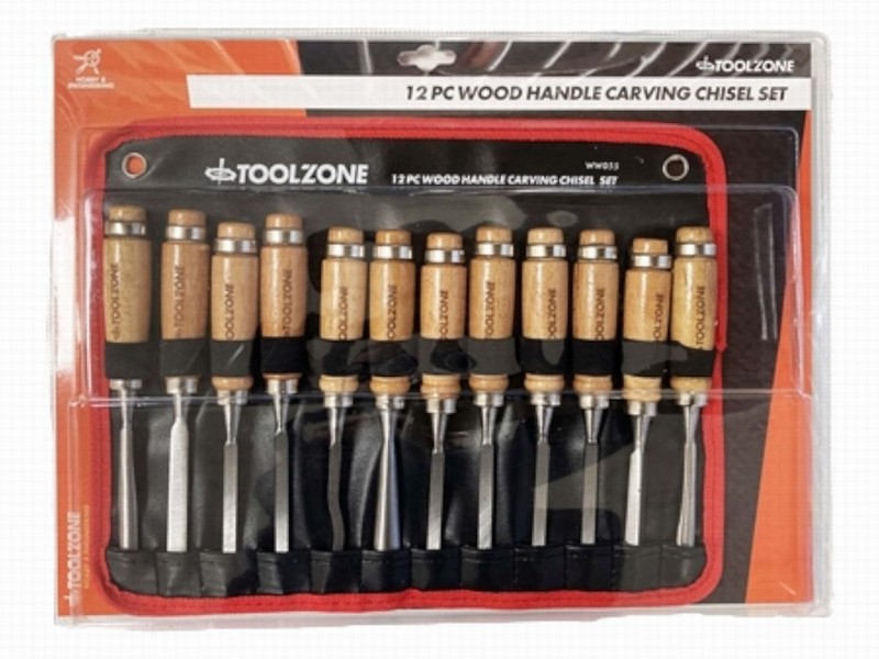Carving Chisel Set for Wood 12Pce. Deluxe