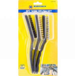 Wire Brush 230mm x3 Steel Brass Plated & Nylon