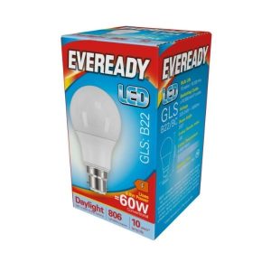 Lamp Low Energy LED GLS Pattern 8.2>60Watt BC 6500K DL