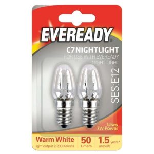 Lamp Night Light Clear E12 7Watt x2