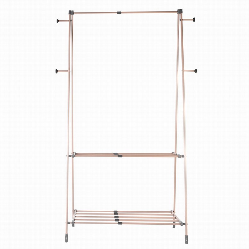 Airer & Clothes Rail Extendable Grey & Rose Gold D