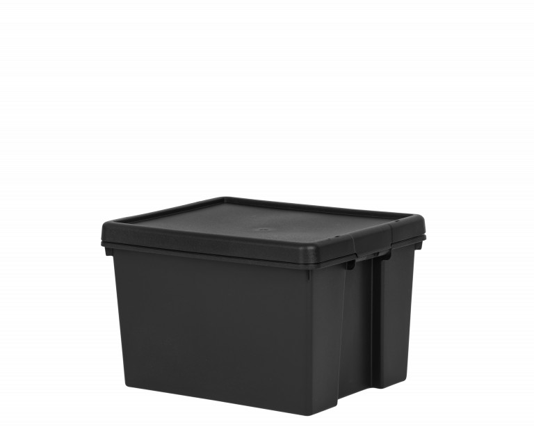 Box & Lid 45Ltr. WHAM BAM HEAVY Duty Black