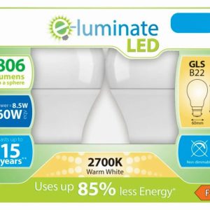 Lamp Low Energy LED GLS Pattern 8.5>60Watt x2 BC 6500K DL