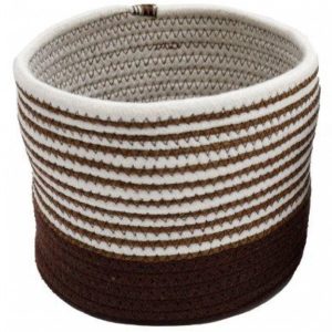 Storage Basket Round Cotton Abstract Design Medium