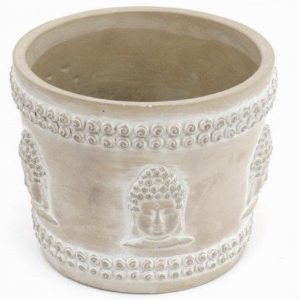 Planter Buddha Design Grey Cement 25cm