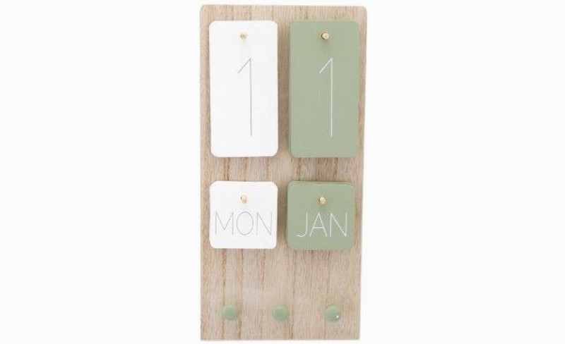 Wall Plaque Metal & MDF 32.5cm CALENDAR