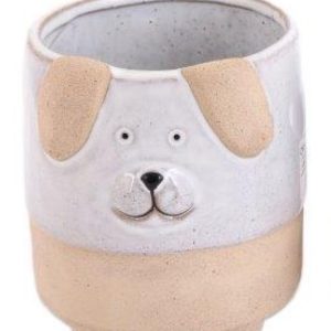 Planter Stoneware Dog 12cm
