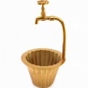Planter Traditional with Tap Golden Aluminium 44x22cm