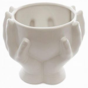 Planter HOLDING HANDS White 18x16cm