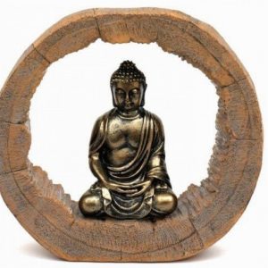 Ornamental Buddha in Bark 18cm