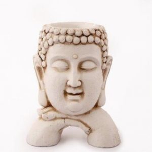 Planter BUDDHA Head 17x14cm Grey