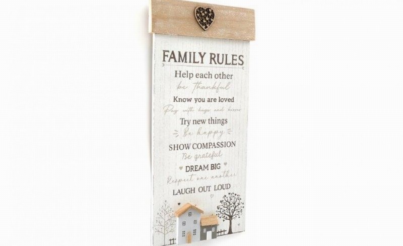 Wall Plaquue FAMILY RULES 50x25cm - Image 2