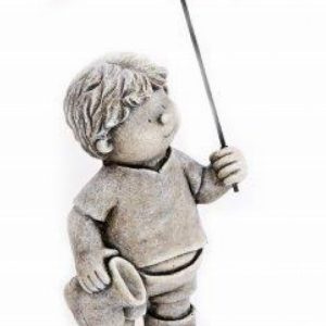 Boy Ornament Sitting with Umbrella 37.5cm Ext.