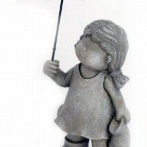 Girl Ornament Sitting with Umbrella 37.5cm Ext.