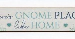 Wall Plaque Floral Gnome Design HOME 80x10cm