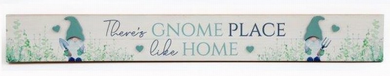 Wall Plaque Floral Gnome Design HOME 80x10cm