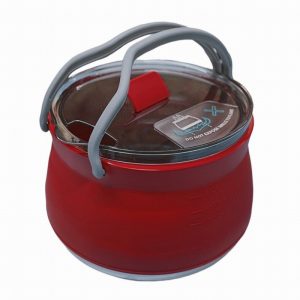 Saucepan WARRIOR Camping Silicone Collapsible Red