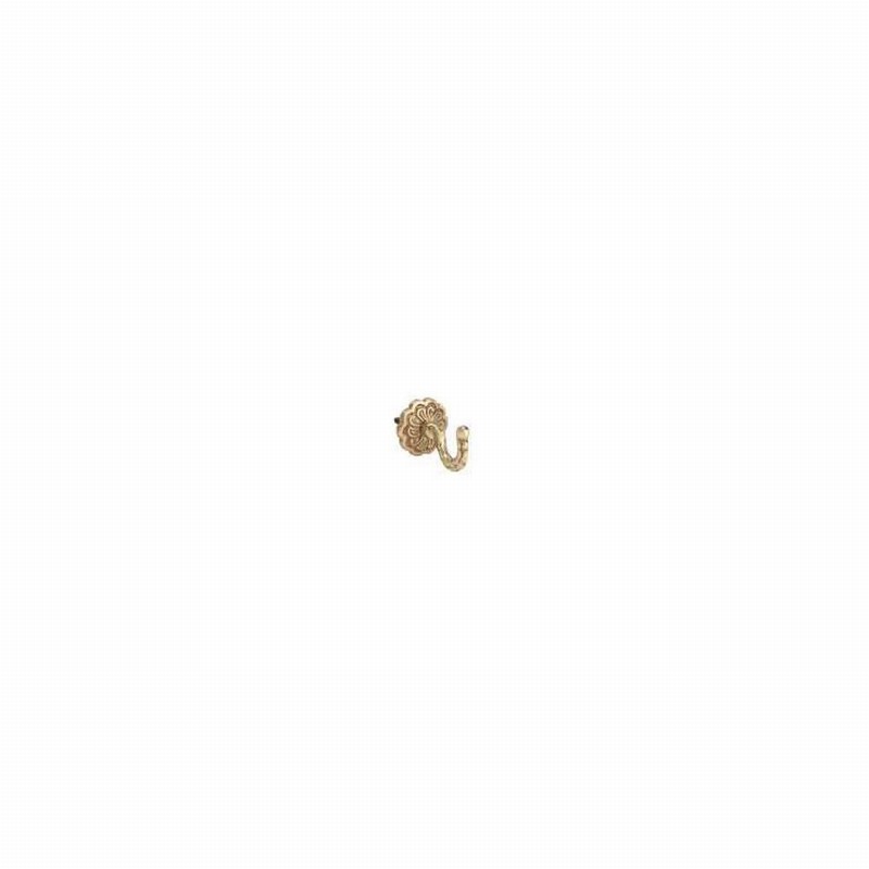 Hook Curtain Tieback Large Rosette Brass