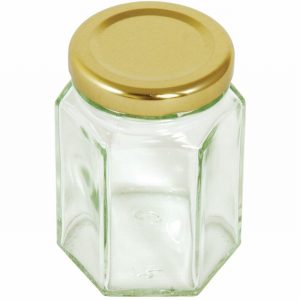 Jar Glass Hex. 110ml Preserving / Pickling Screw Lid