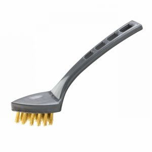Suede Brush Plastic Handle Brass Fill