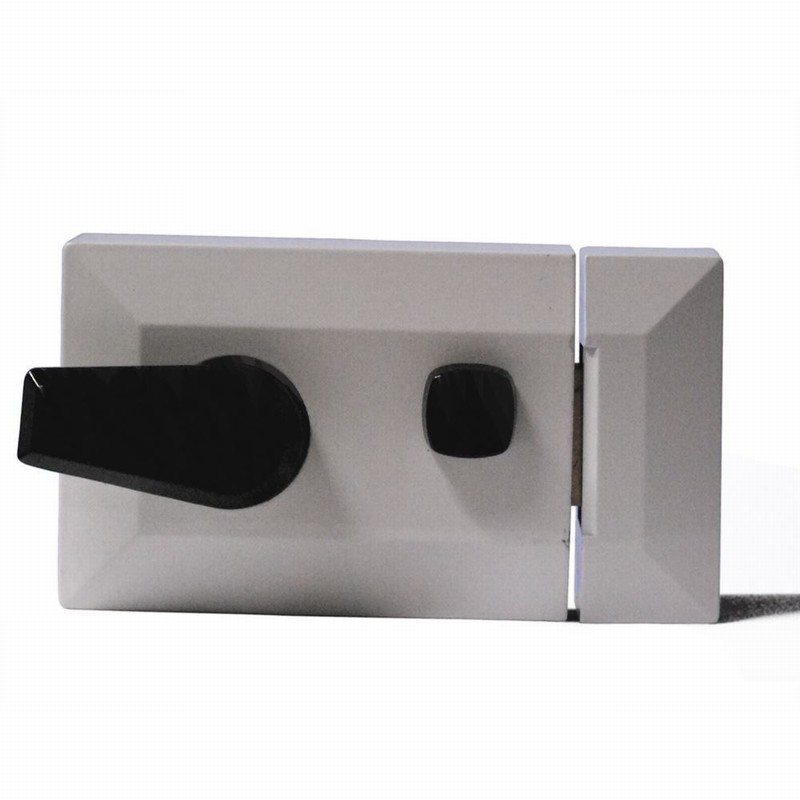 Lock Nightlatch Standard White Double Locking