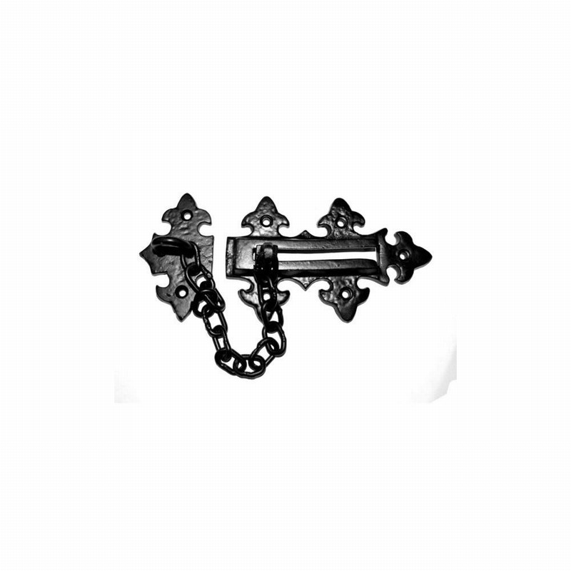 Antique Black Door Chain Fl. de Lys