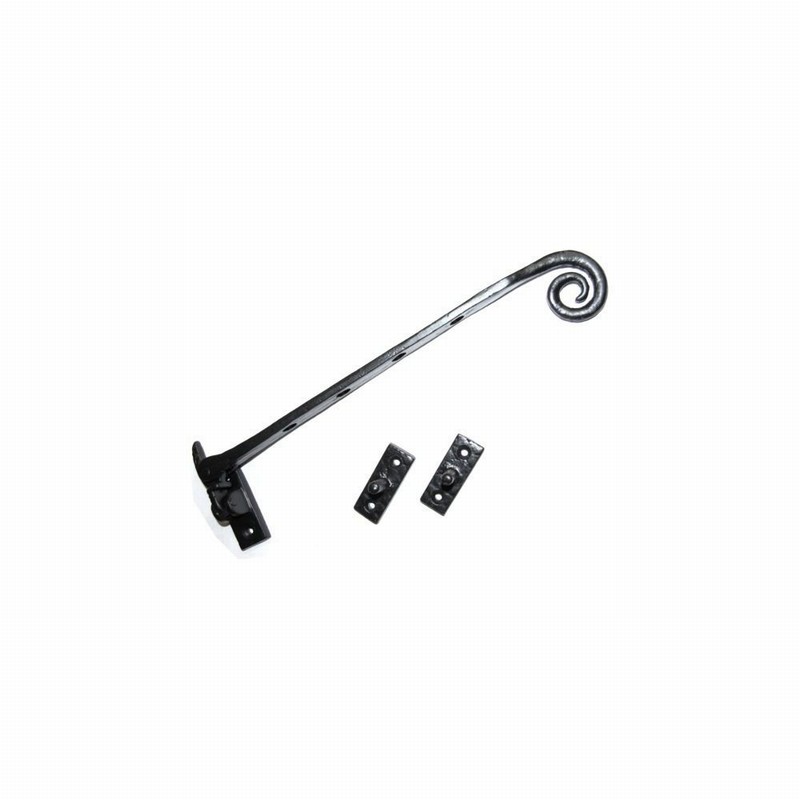 Antique Black Casement Stay Curl 10" D