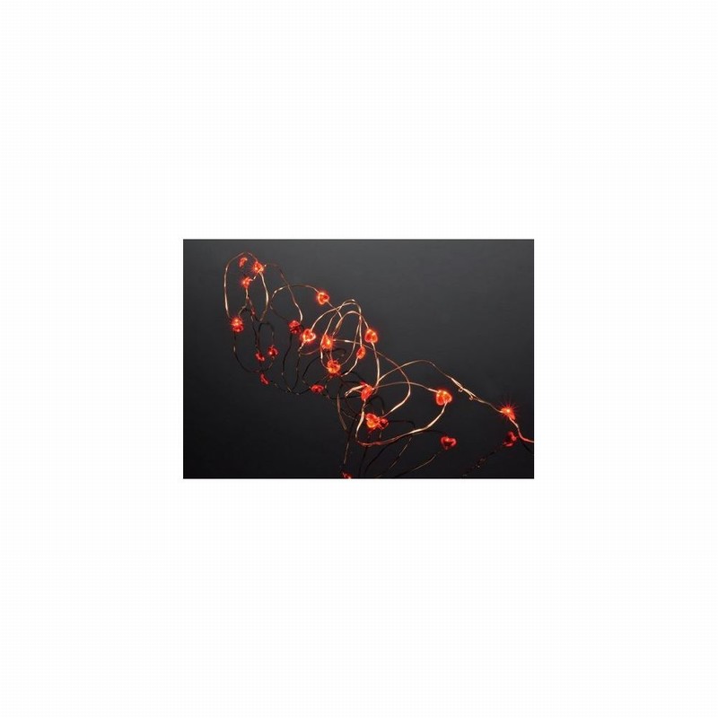 Decorative LED Lamps String of Red Hearts Des. x10 2xAA D