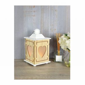 Decorative LED Lamp Wooden Heart Lantern 2xAA D