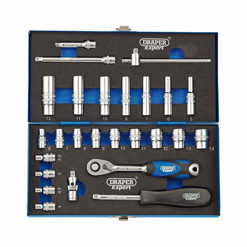 Socket Set DRAPER MM 26Pce. 1/4" Drive D