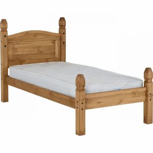 Bedstead 90cm CORONA Waxed Pine low Foot