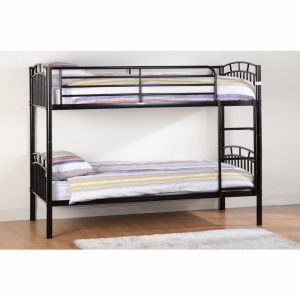 Bedstead 90cmx2 Bunk VENTURA Black Metal