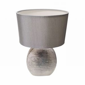 Table Lamp MIRON Combed Silver & Metalic Shade SES