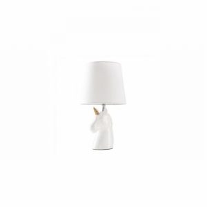 Table Lamp UNICORN Ceramic White & Shade SES