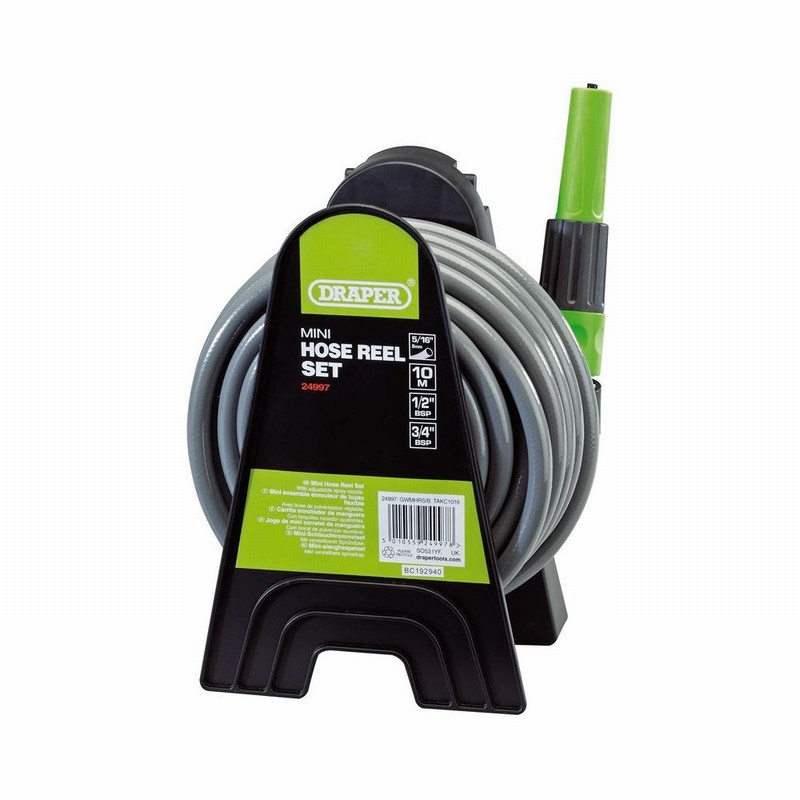 Garden Hose Reel Set 10Mtr. Mini with Fittings
