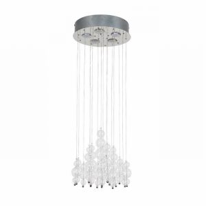 Ceiling Fitting ICONIC THOMSON Glass & Ch. Bubble Drop