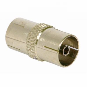 Coaxial Coupler Double Female Connects 2 Males Gold Pl.