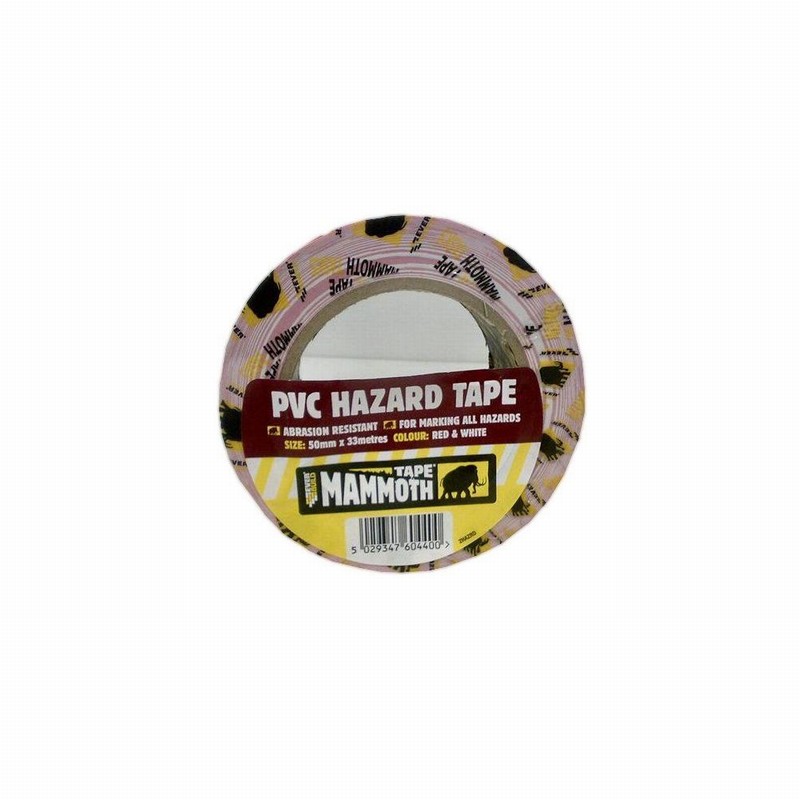 Tape HAZARD 50mmx33Mtr. Red & White