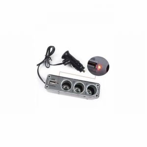 Cigar Plug to 3Sockets & USB 3Mtr.