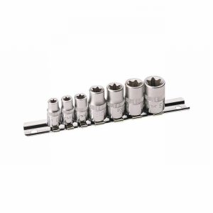 Socket Set DRAPER TX-Star  7Pce. 1/4&3/8" on Rail  D