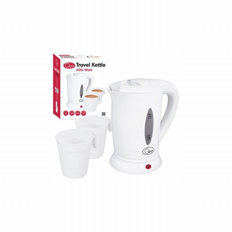Kettle Travel .5Ltr Travel 600Watt & 2 Cups White