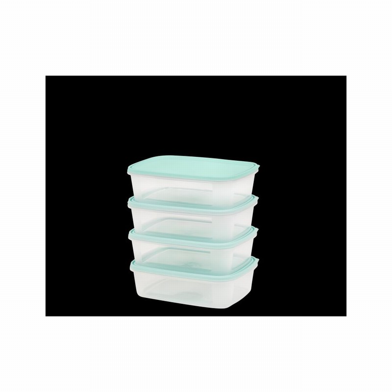 Food Box Rect. 1.0Ltr. EVERYDAY Clear Base x4