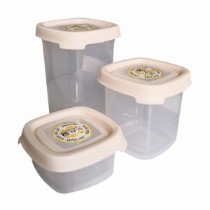 Food Box Square 230ml SEAL IT Airtight Clear & Beige