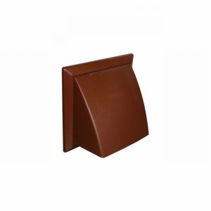 Duct Rect 100x54mm Vent Cowled with Damper Brown