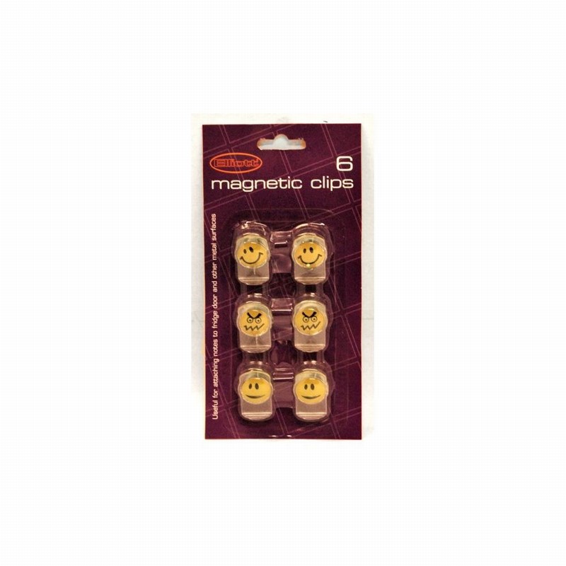 Fridge Magnet 6Pce. Clip SMILEY D
