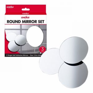 Mirror Self Adhesive x3 Round 15cm